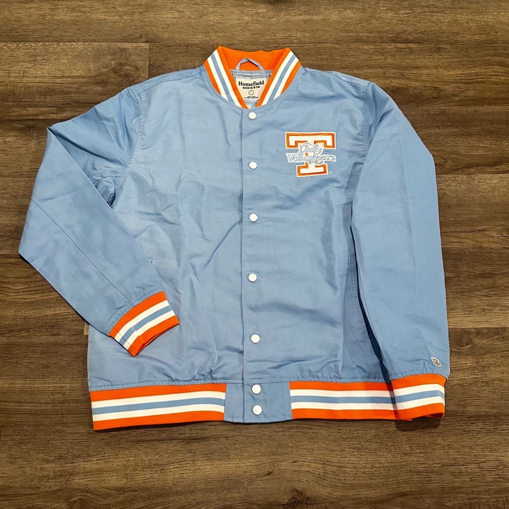 Homefield Tennessee Lady Volunteers Bomber Jacket Blue Orange Mens Large Varsity